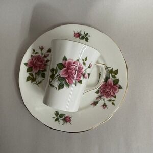 Duchess Fine Bone China June Rose Luncheon Mug Cup & Salad Plate Trio‎ England
